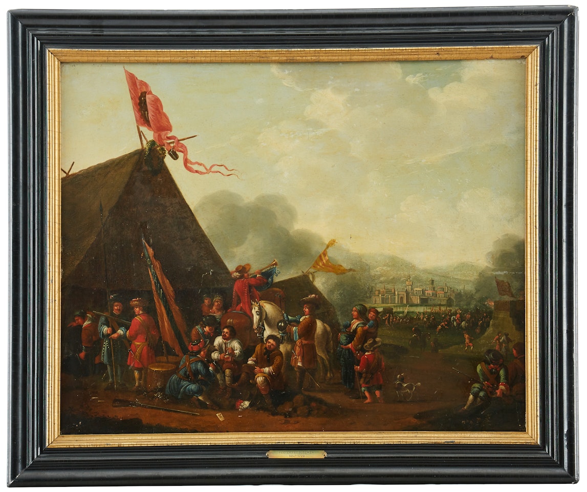 Camp scene by Dutch School