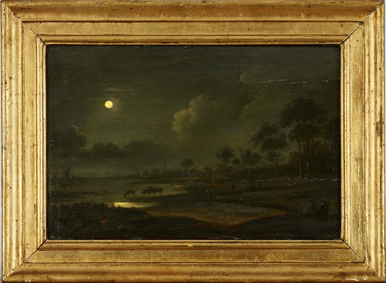 Dutch moonlight landscape by Dutch School
