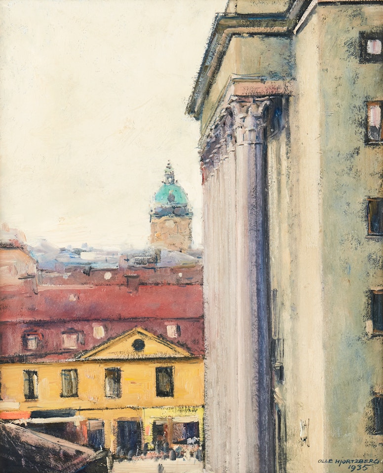 Hötorget with the Concert Hall and the "White Sea" by Olle Hjortzberg