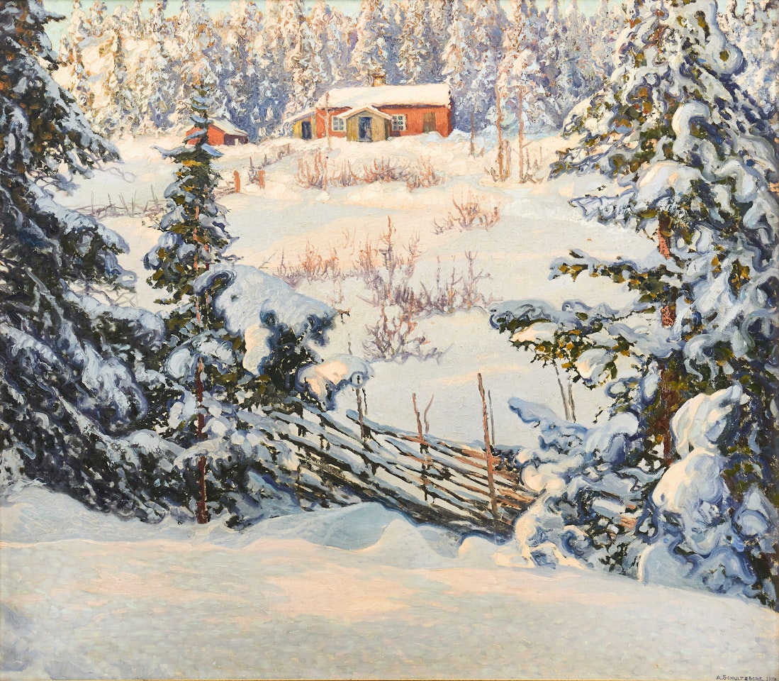 Winter landscape by Anshelm Schultzberg