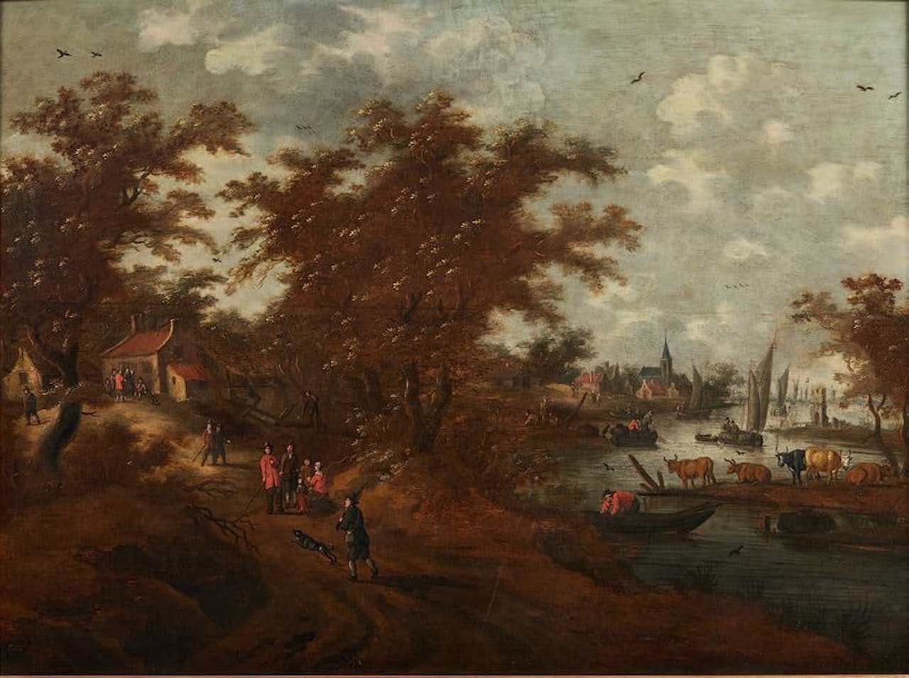 Landscape of countryside by Dutch School
