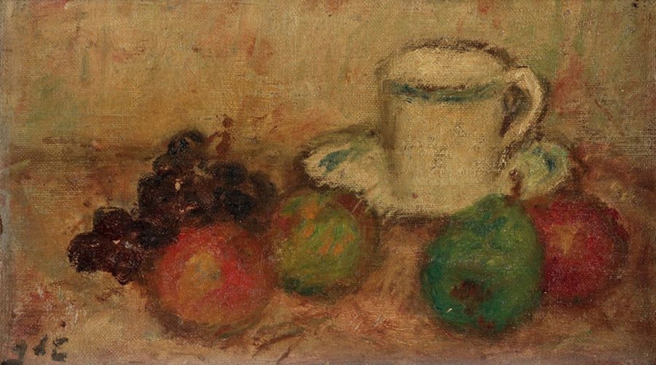 Still life with fruit and a cup of coffee by Georges d’Espagnat