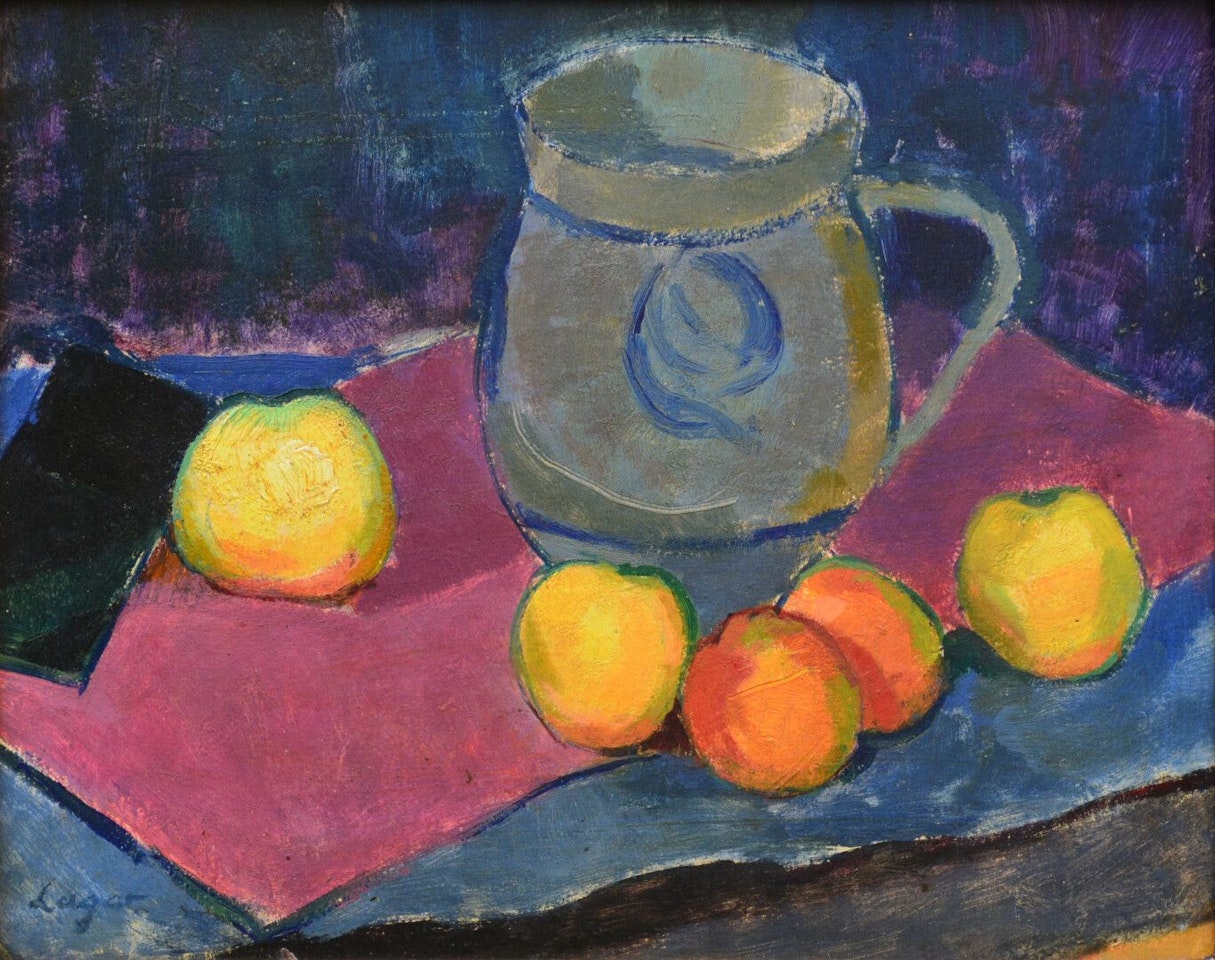 Still life with a jug and pomes by Celso Lagar