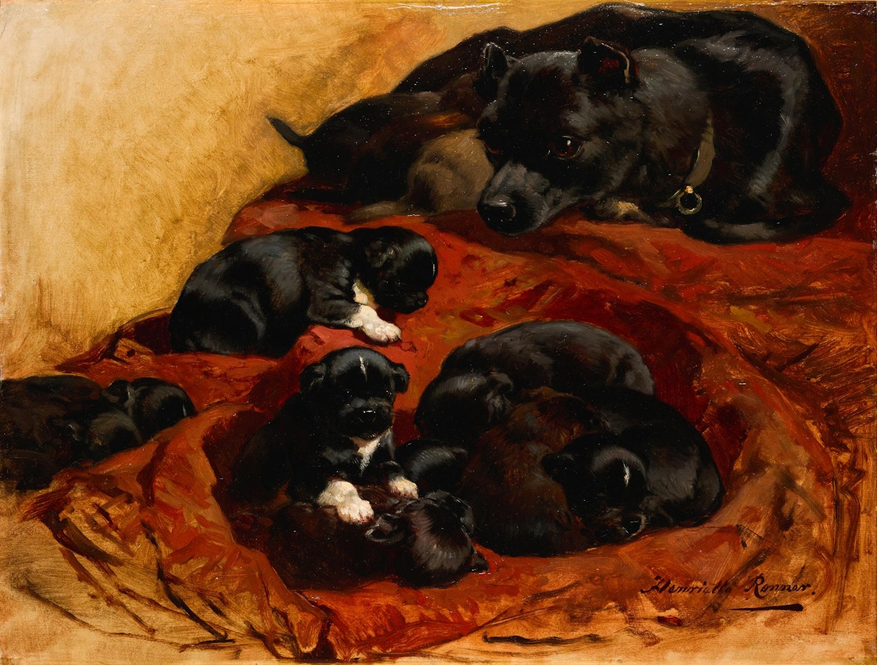 THE PROUD MOTHER by Henriette Ronner-Knip