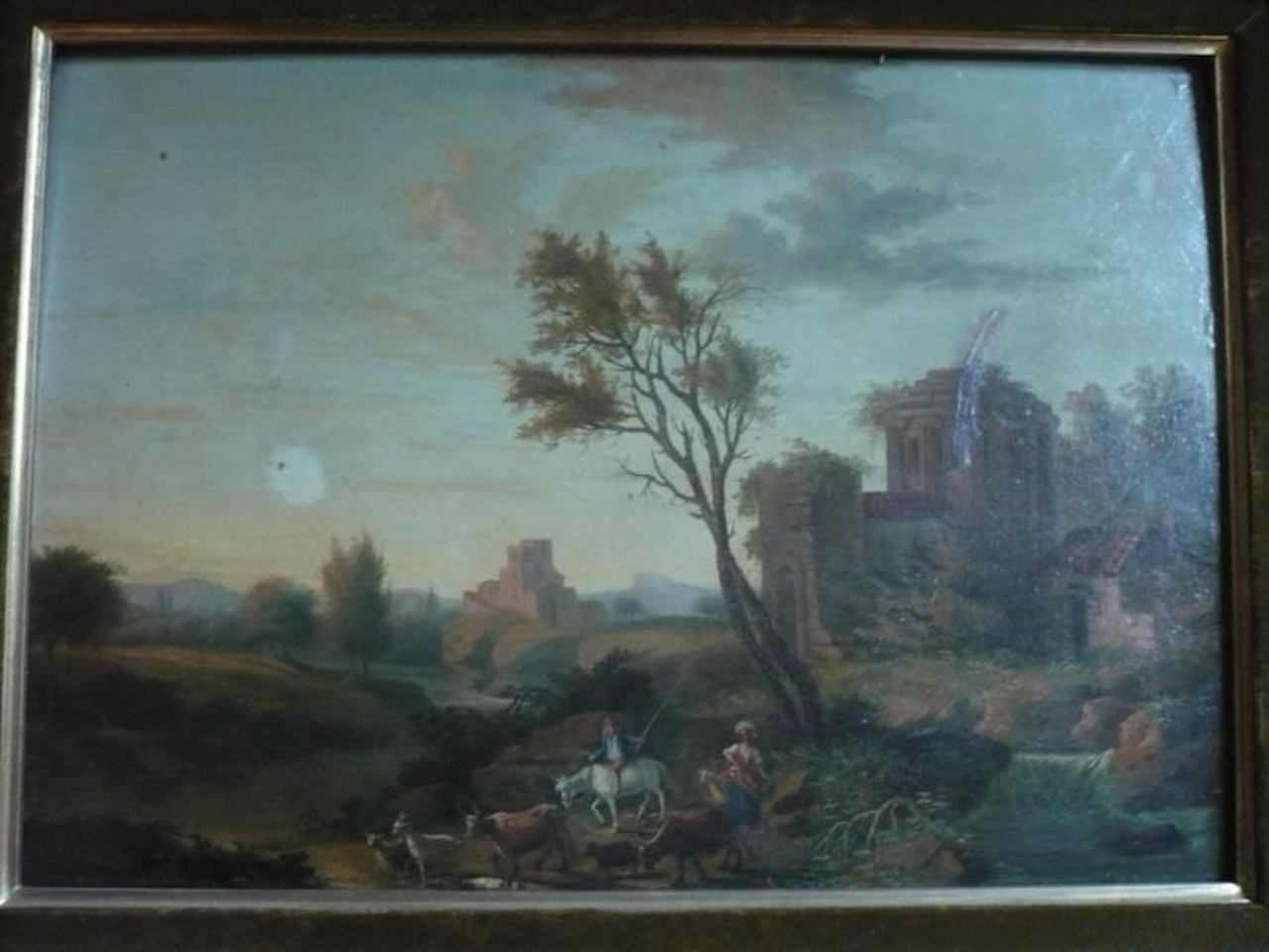 Landscape with herd by French School