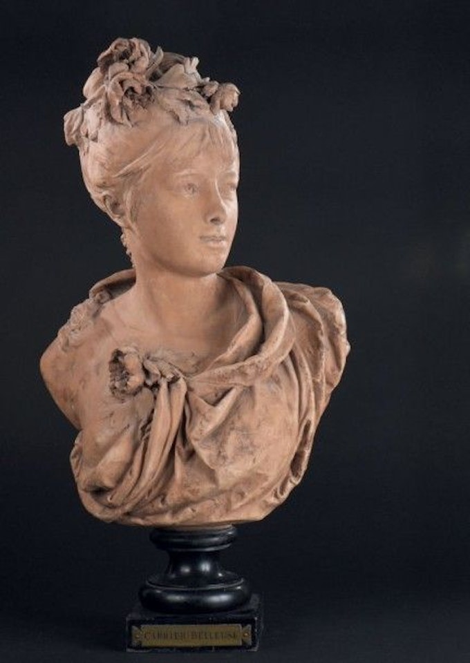 Girl with flowers by Albert-Ernest Carrier-Belleuse