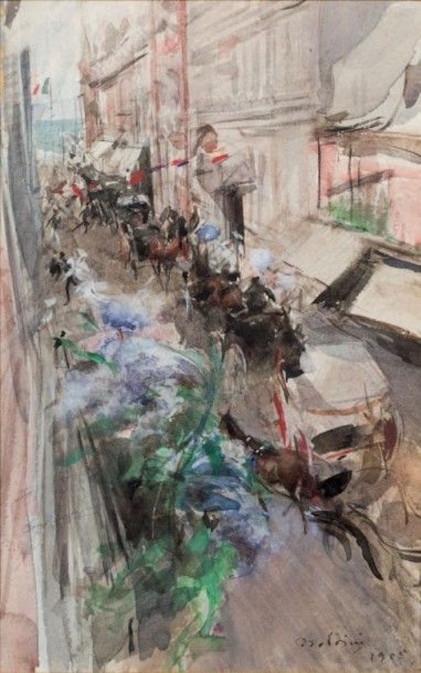 Rue de Paris in Trouville; Interior sketch with the fireplace by Giovanni Boldini