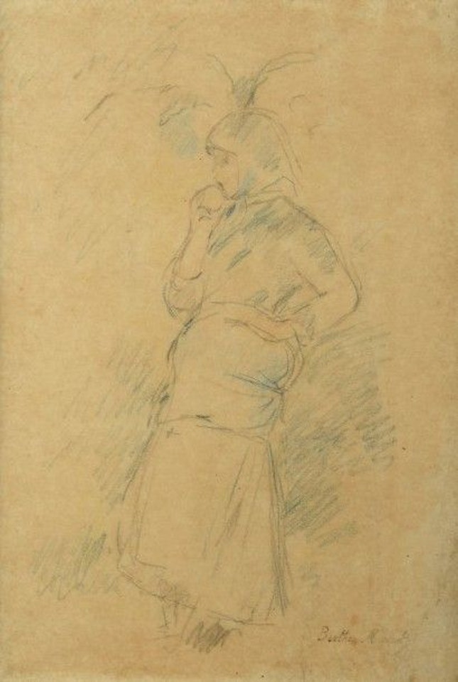 Farmer with apple by Berthe Morisot