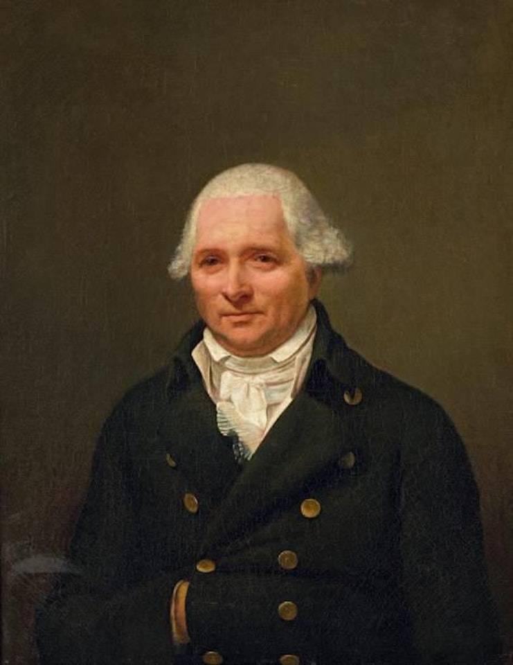 Portrait of man in green jacket by French School