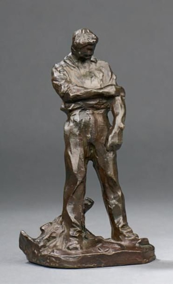 Peasant rolling up his sleeves by Aime Jules Dalou