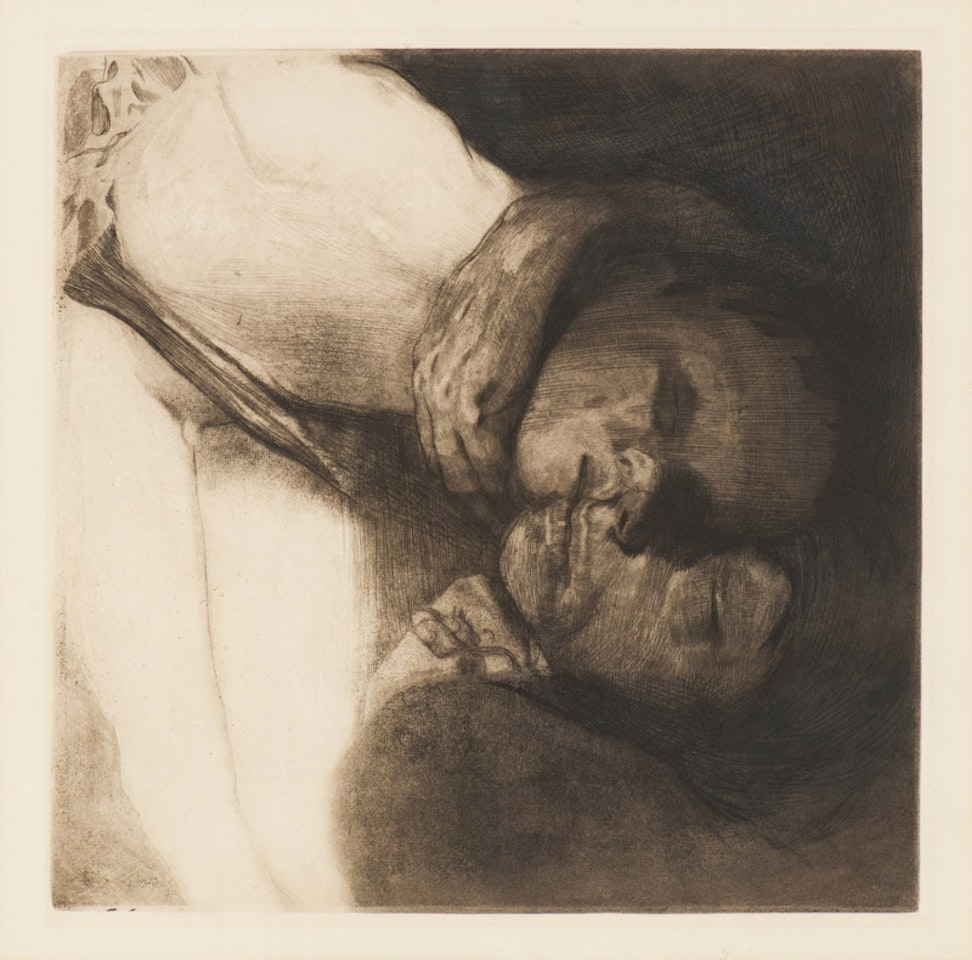 Death, Woman & Child (Kl. 113 XIV; Knesebeck 108 XIV/XVb) by Kathe Kollwitz