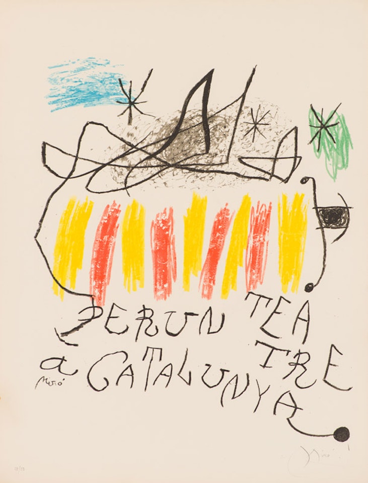 Per un teatre a Catalunya (Mourlot 913) by Joan Miró