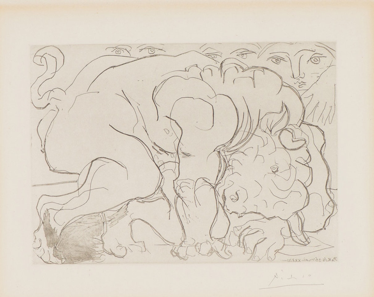 Wounded Minotaur VI (Minotaure blessé. VI) (SV 88, Bl. 196, Ba. 363/B) by Pablo Picasso