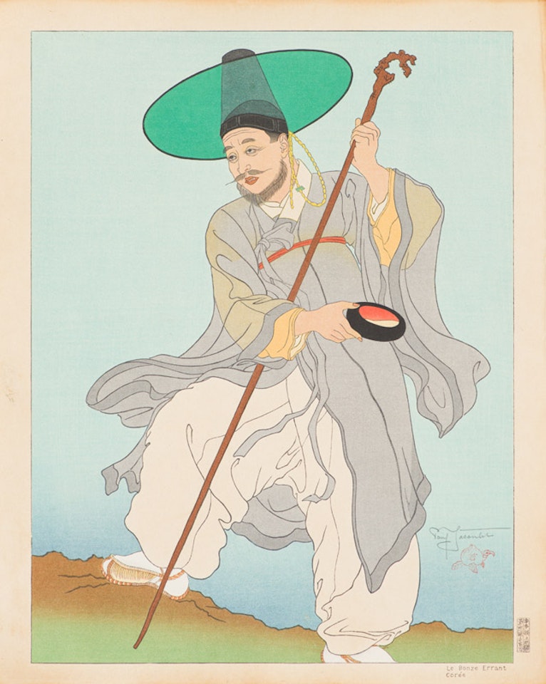 Le Bonze Errant Corée by Paul Jacoulet