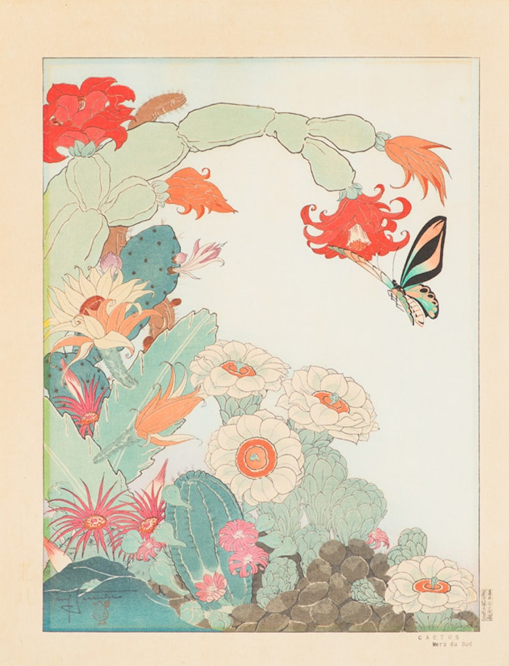 Cactus, Mers du Sud by Paul Jacoulet