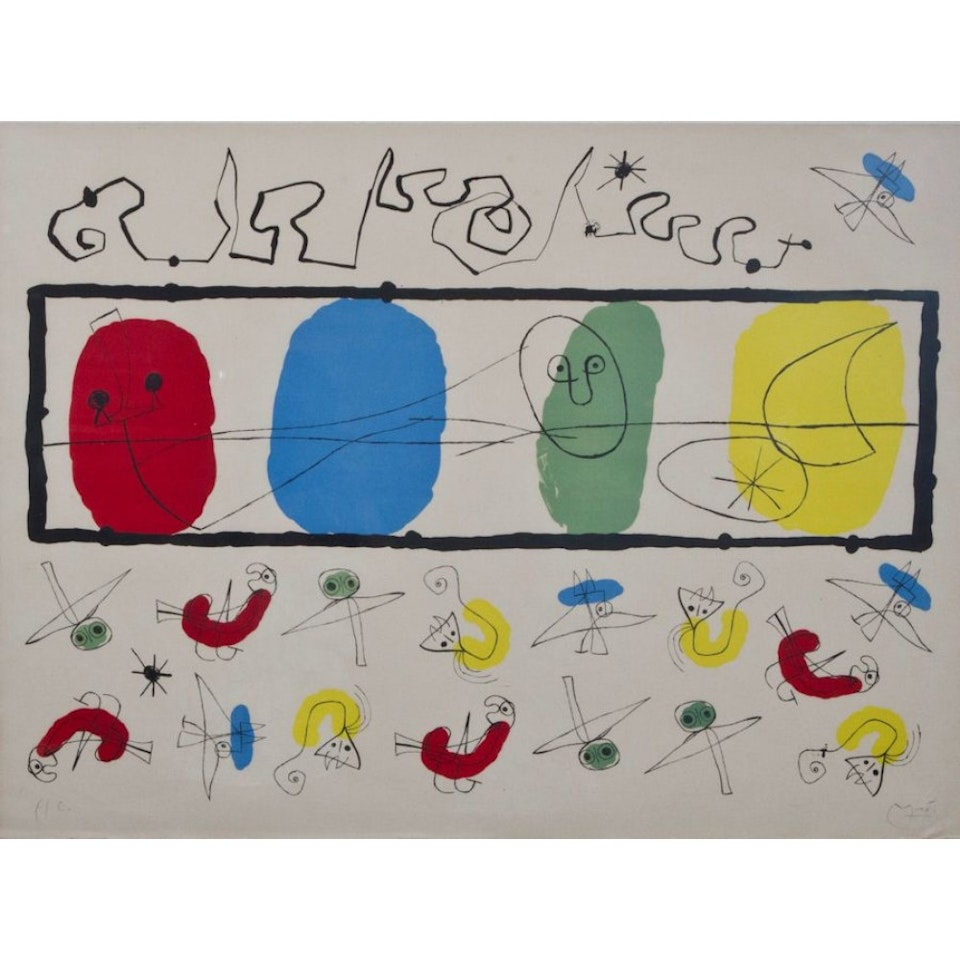 Les Oiseaux (The Birds) (Mourlot 241) by Joan Miró