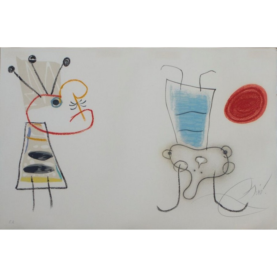 L"Enfance D"Ubu Plate 15 by Joan Miró