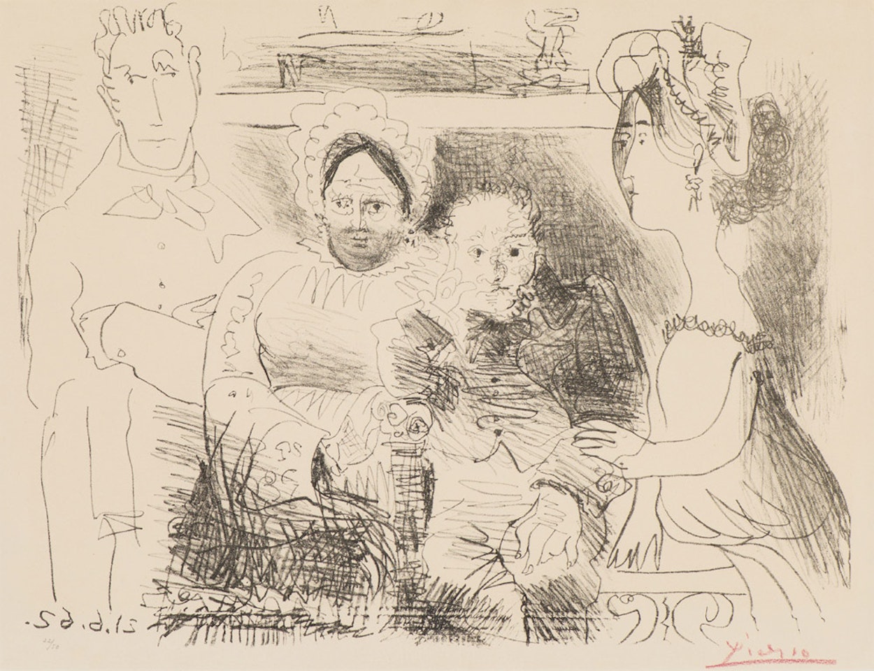 Portrait de Famille I, Homme aux bras croisés (B. 1029; M. 383B) by Pablo Picasso