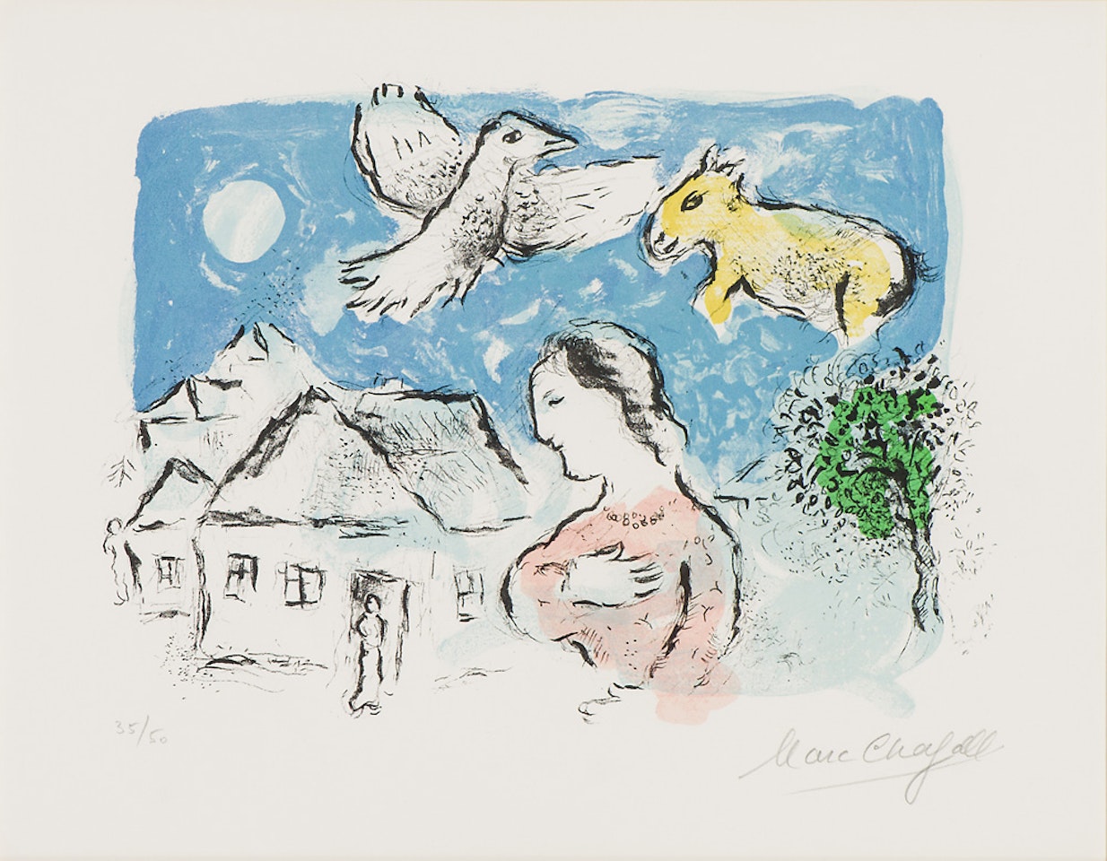The Village (from Derrière le Miroir) (M. 917A) by Marc Chagall