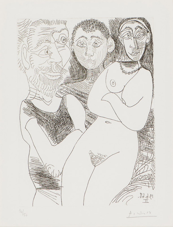 Prostituée et Marins, Plate 164 from La Série 347 (Bl. 1644; Ba. 1660) by Pablo Picasso