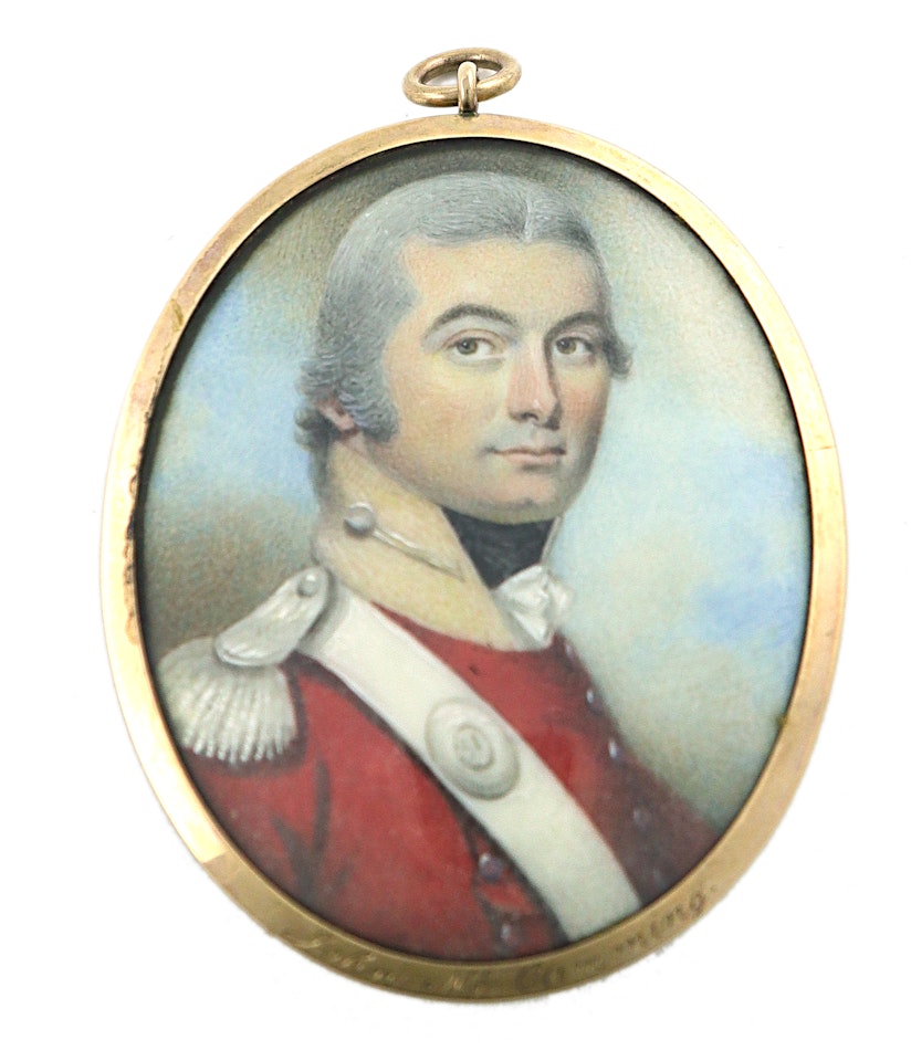 Portrait miniature of John McCumming in uniform by English School