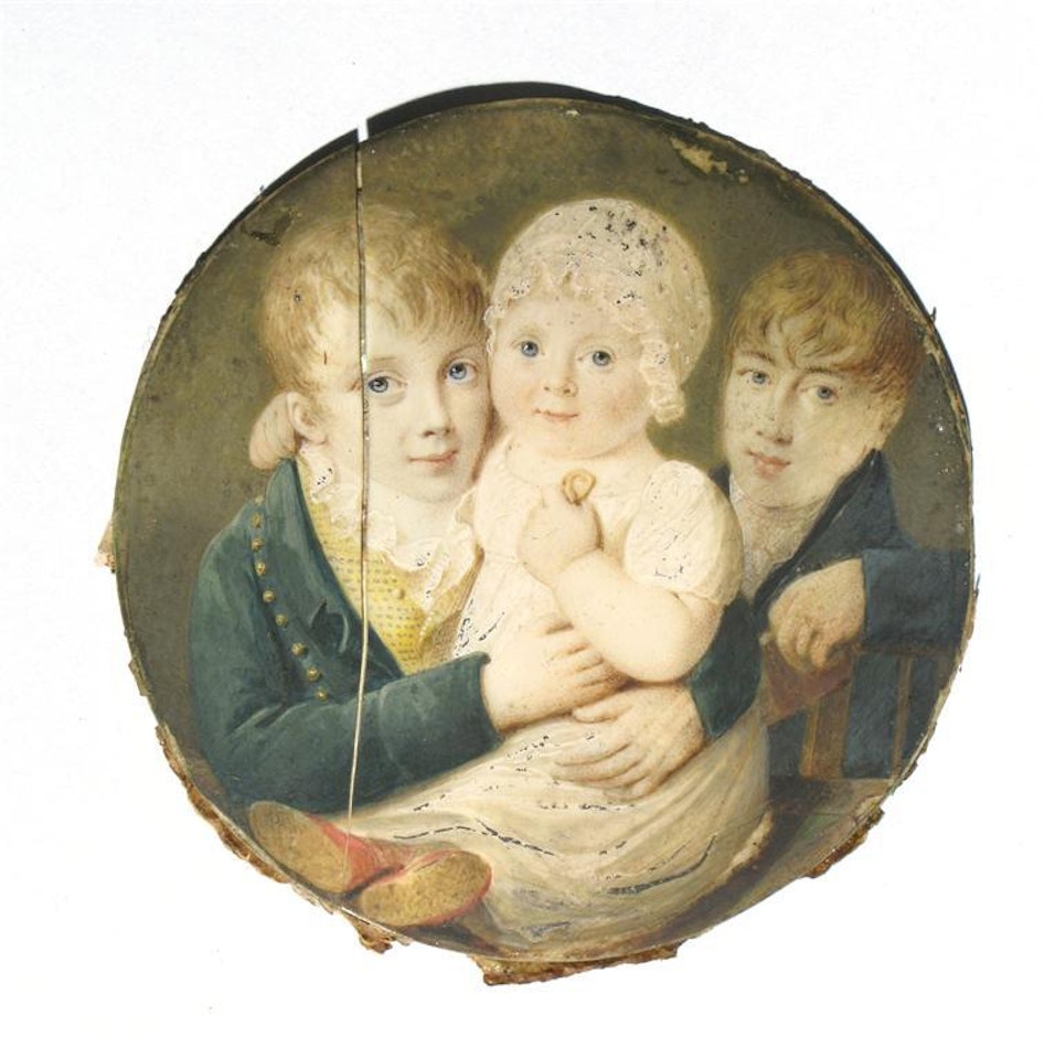Portrait of 3 children by English School