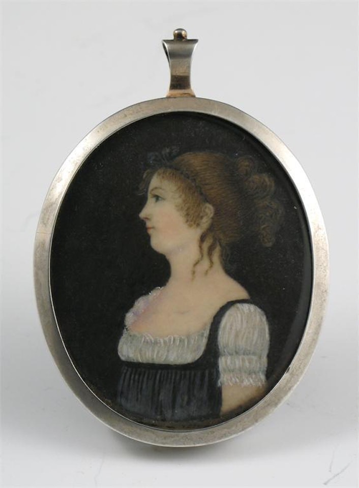 Portrait of a lady in profile by English School