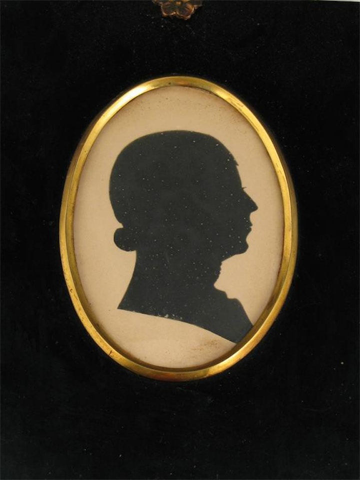 Six silhouette portraits of the Fry family by English School