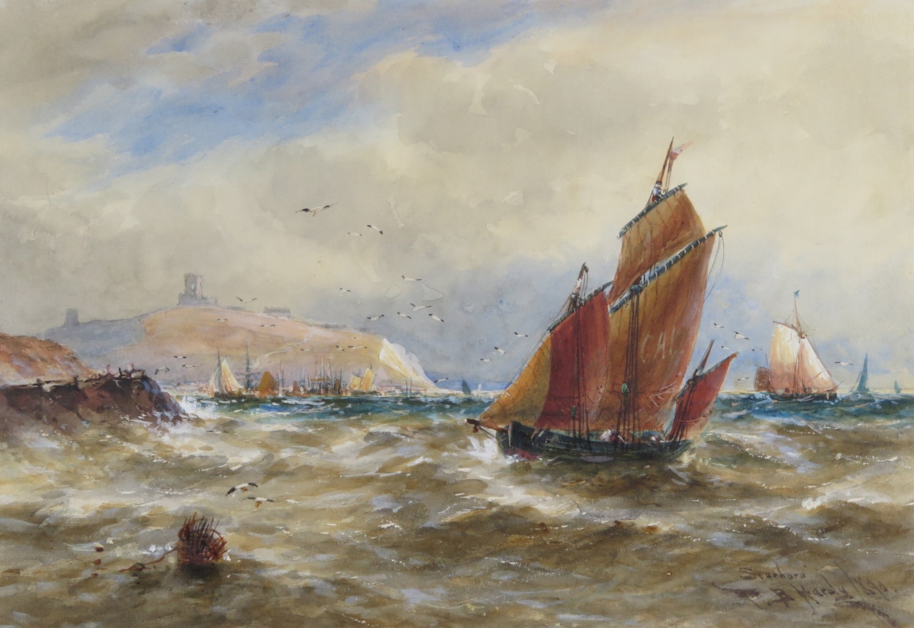 Ships off Scarborough by Thomas Bush Hardy