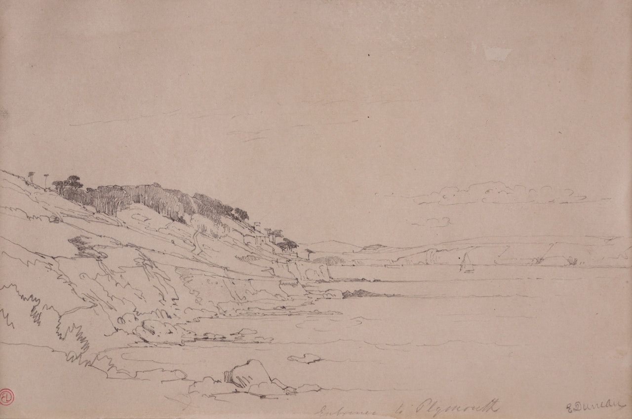 Study of the coast at Plymouth by Edward Duncan