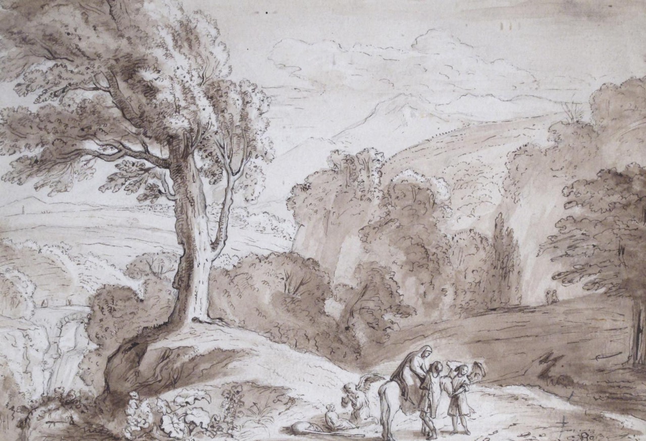 Rest on the flight into Egypt by English School