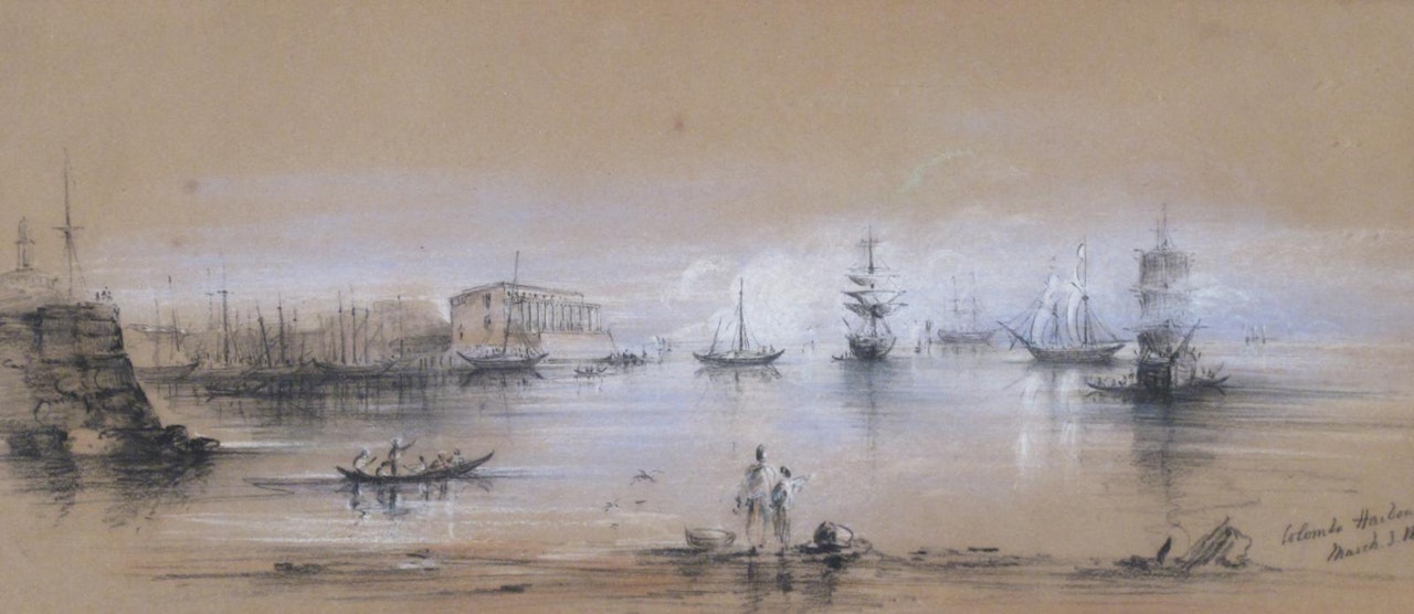 View of Colombo Harbour, Sri Lanka by English School