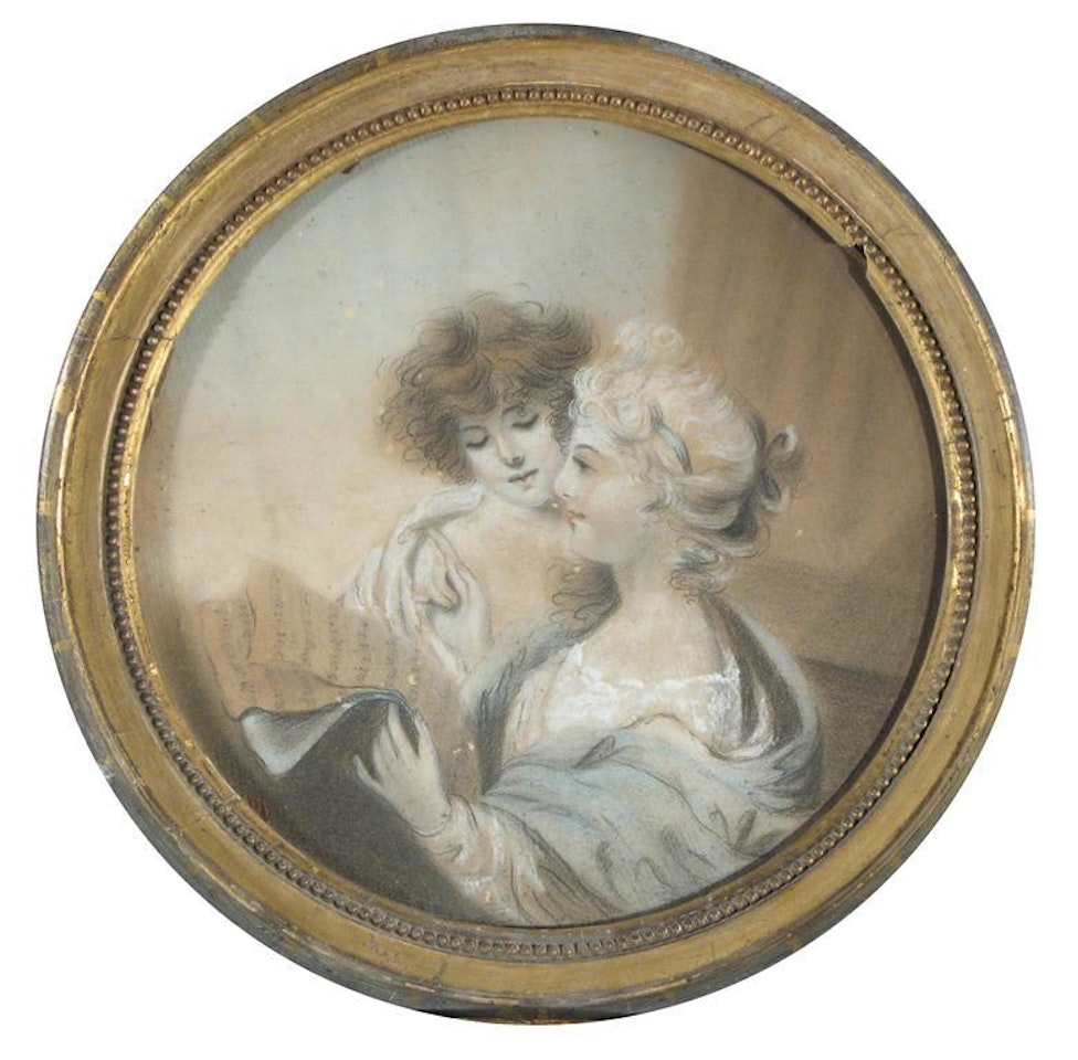Two young ladies singing by English School