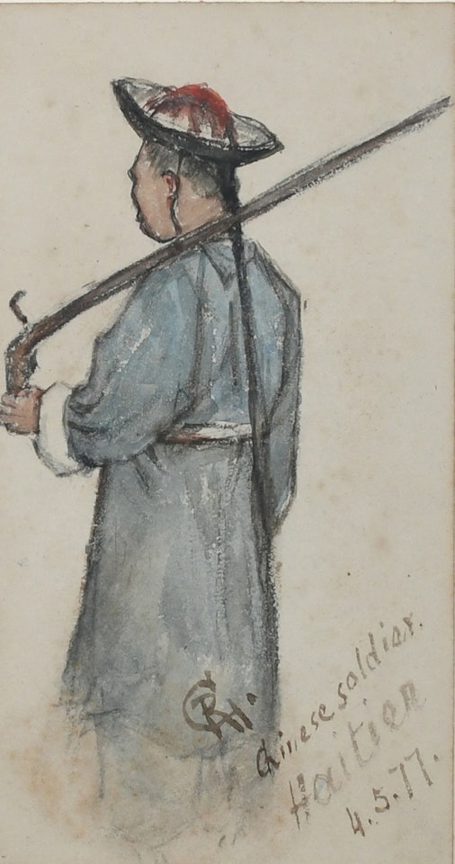 Study of a Chinese Soldier seen from behind by English School