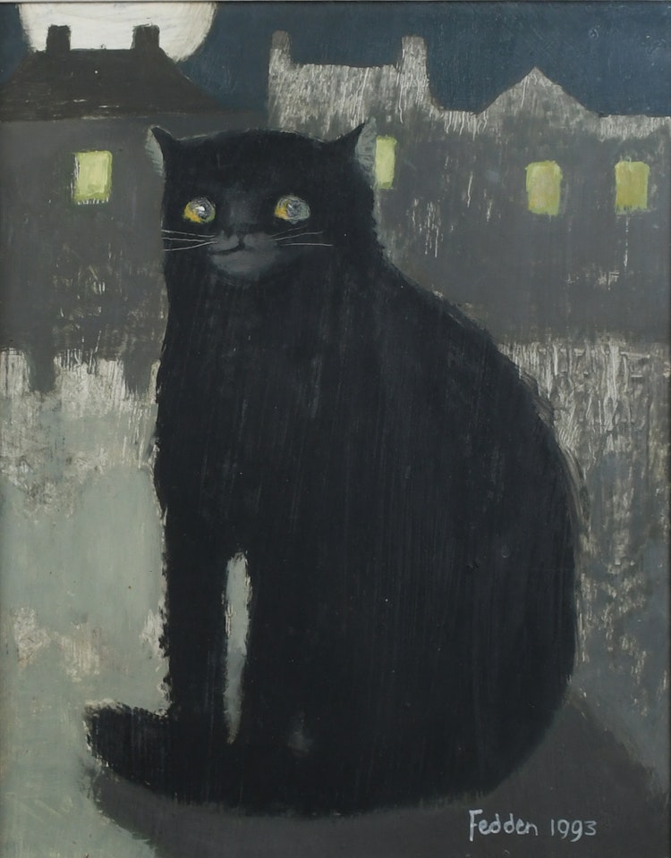 Black cat by Mary Fedden