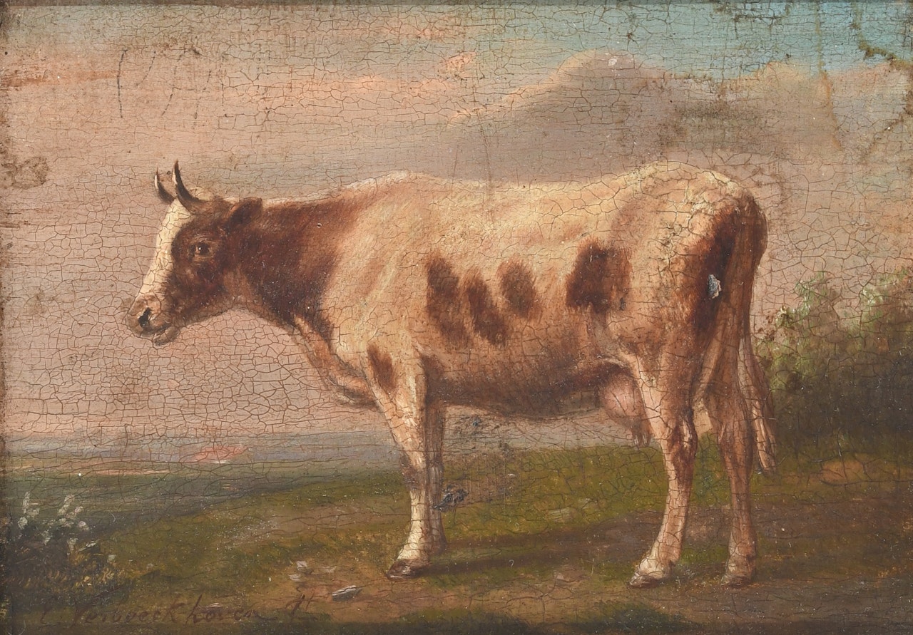 A cow in a landscape by Eugène Joseph Verboeckhoven
