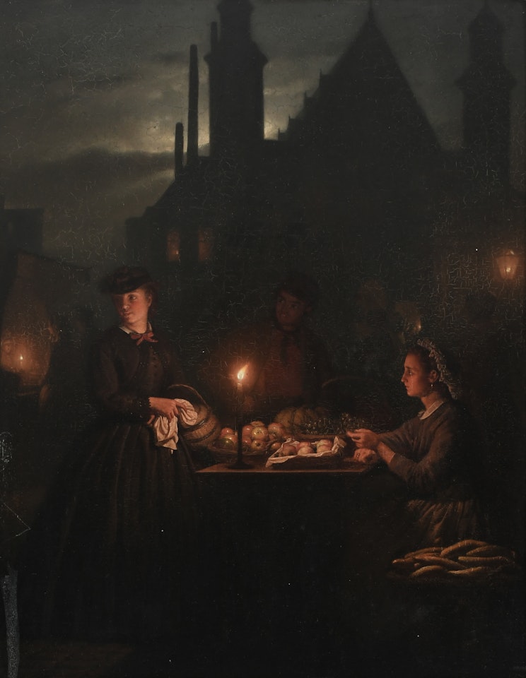The fruit seller by Petrus van Schendel