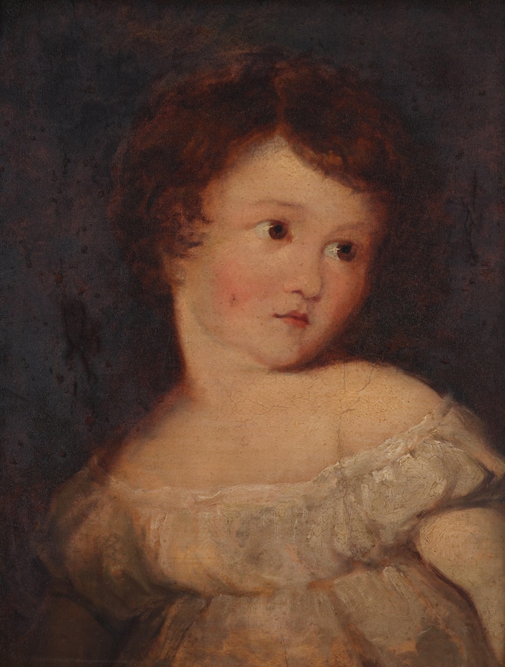 Portrait of a young girl, head and shoulders by English School