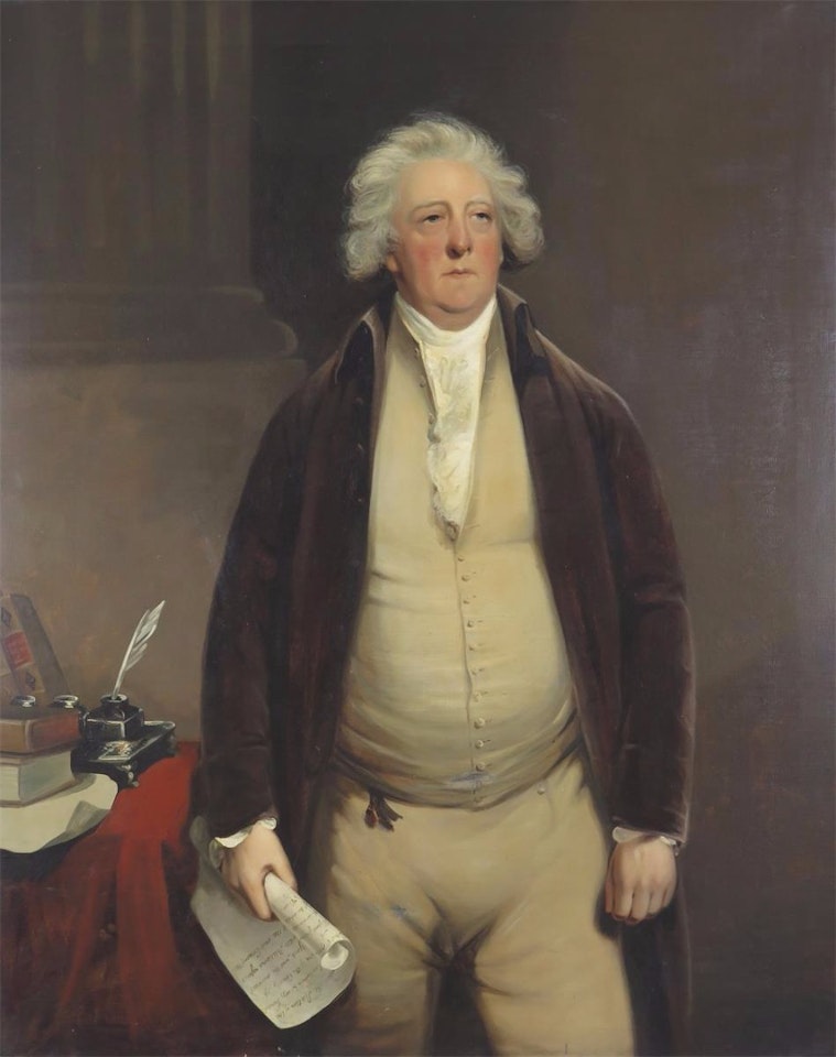 Portrait of William Hussey, three quarter length Mayor of Salisbury (1758), MP for Salisbury (1774-1813) by English School