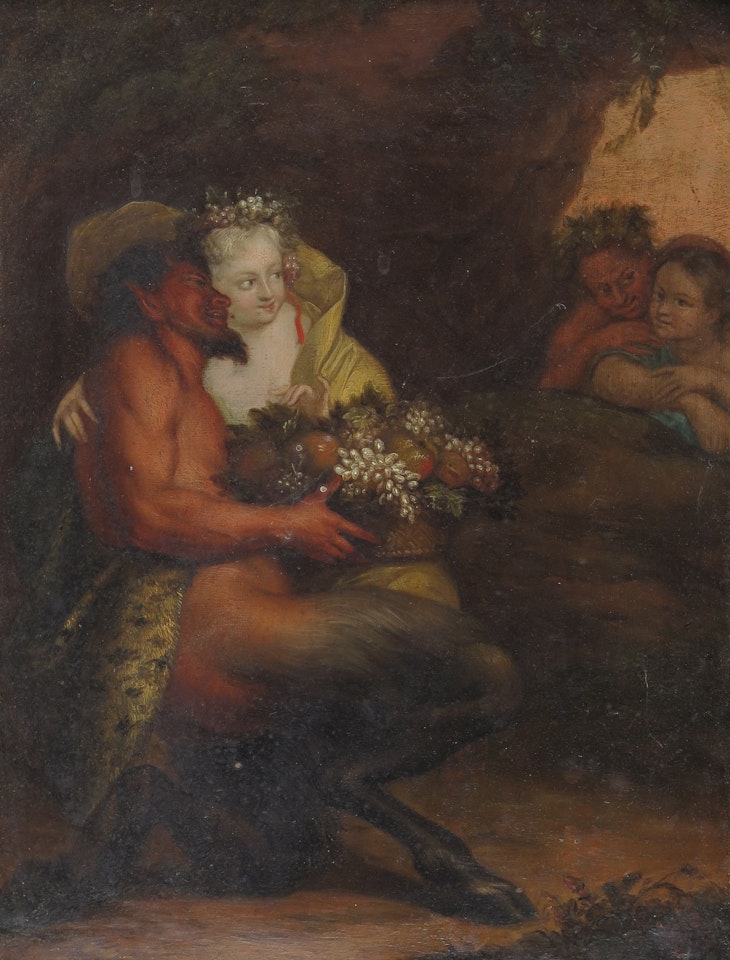 A satyr and maenads by Dutch School