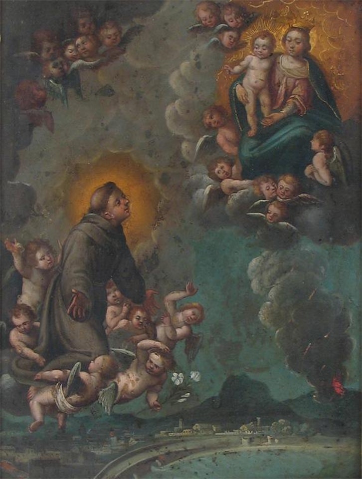 The vision of St Francis by Italian School