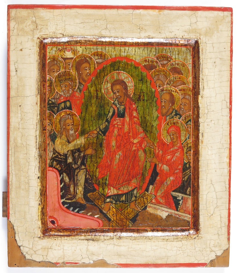 Icon of The Anastasis (Descent into hell and resurrection) by Russian School