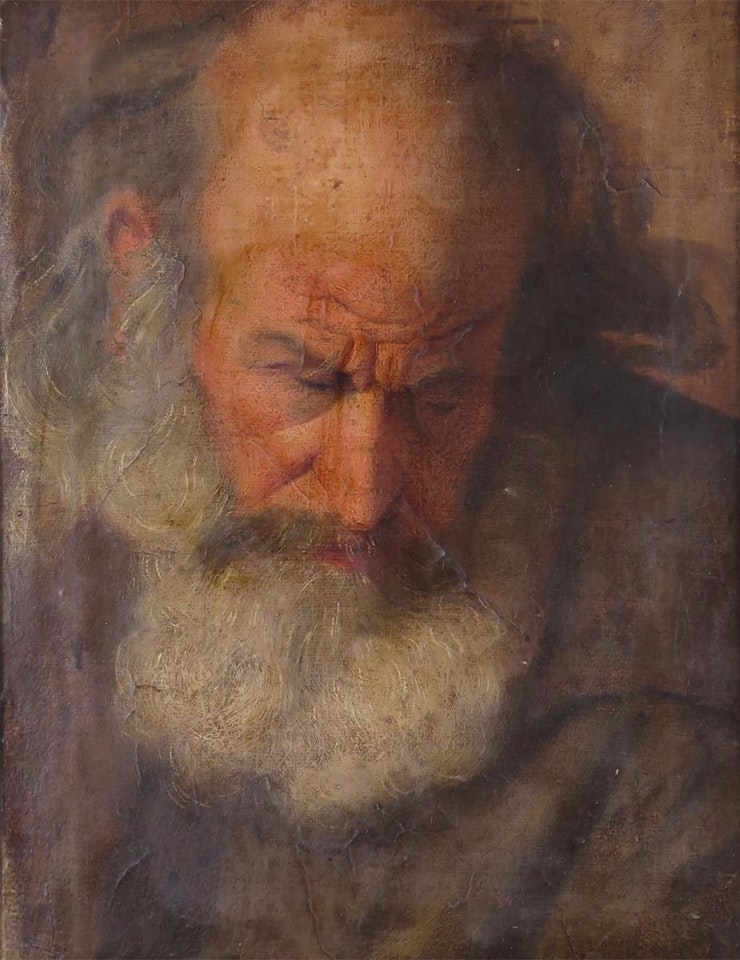 Study of the head of an apostle or saint by Italian School