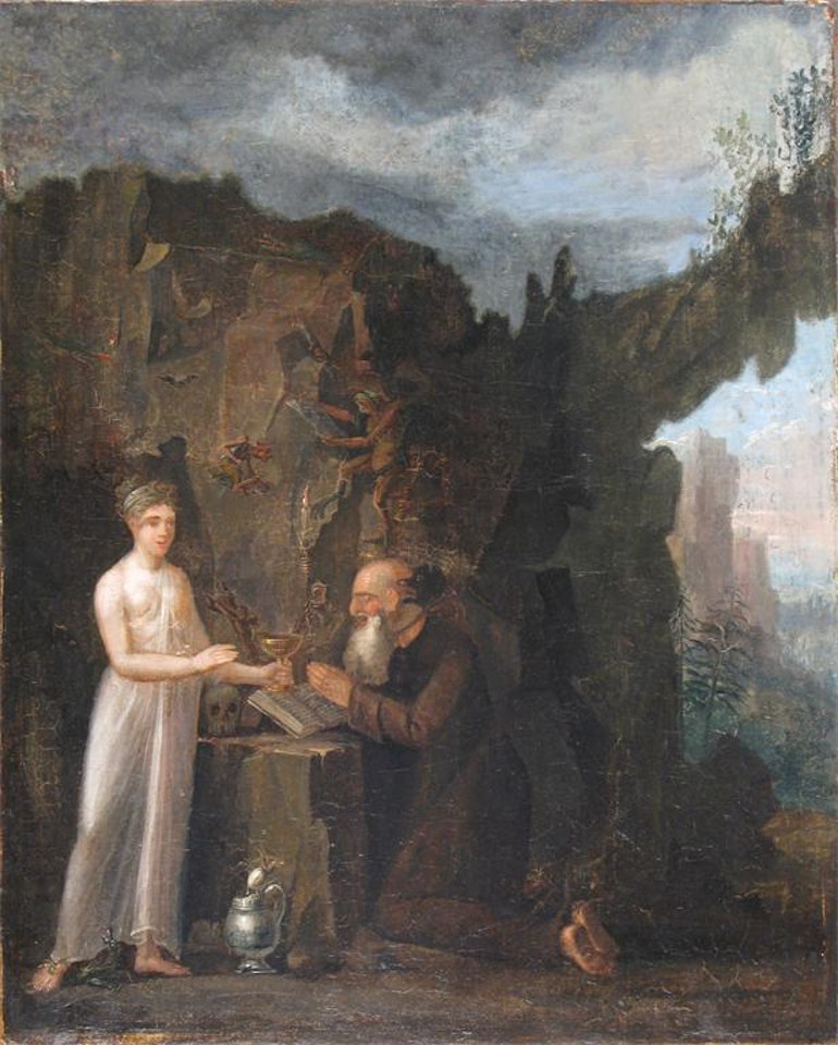 The temptation of St Anthony by German School