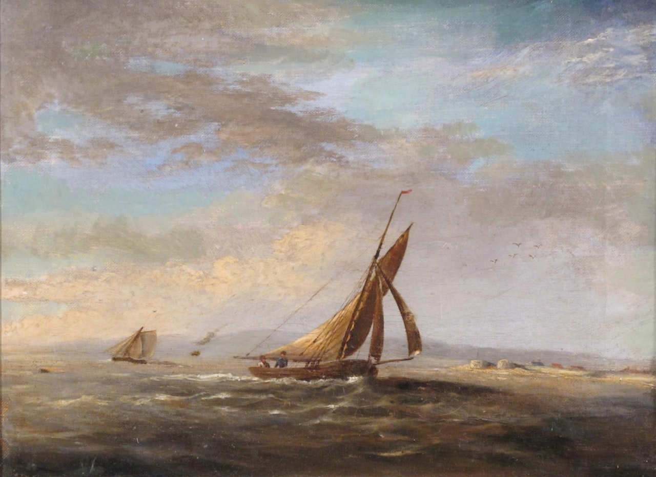 Vessels off the coast by English School