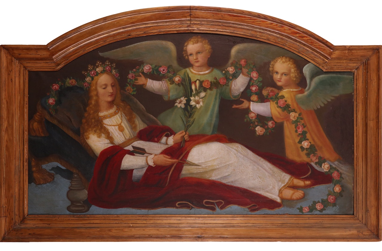 Saint Ursula with angels by English School
