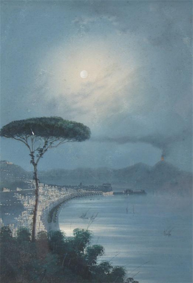 Naples in moonlight by Neapolitan School