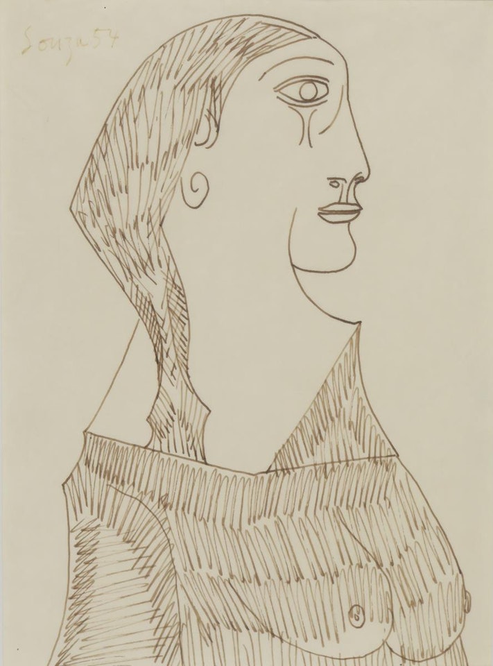 Woman in profile by Francis Newton Souza