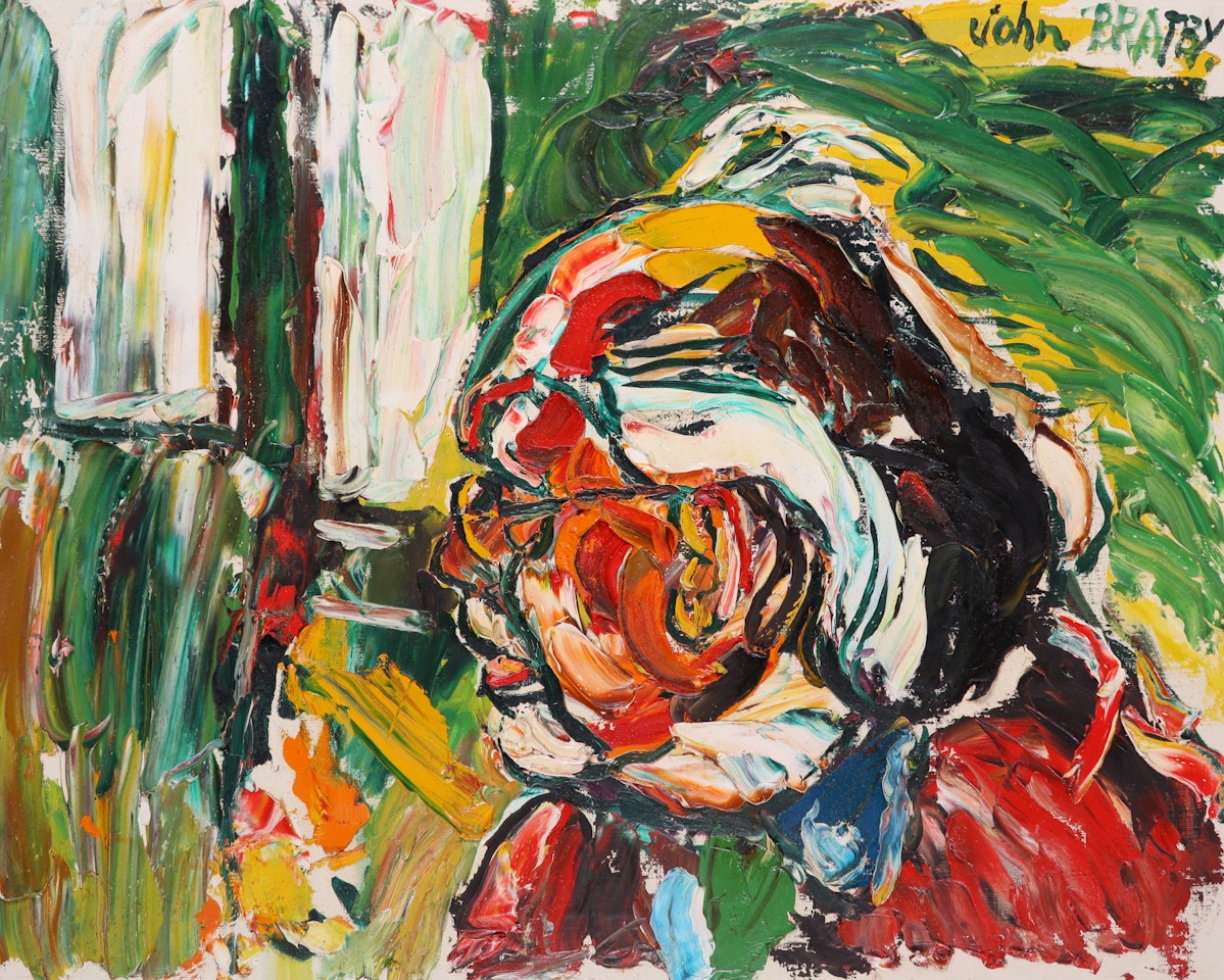 Self portrait in profile by John Bratby