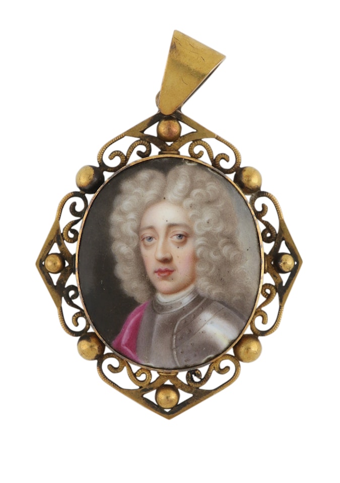 Portrait miniature of a gentleman wearing armour by Continental School